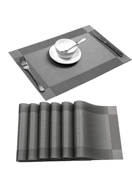 4 Adet 45X30 cm 1/4/6 Adet Pvc Dikdörtgen Placemat Restoran Yıkanabilir Dayanıklı Yemek Masası Örgü Paspaslar Çerçeve Teslin Disk Kase Coaster Kaymaz Ped (Yurt Dışından)
