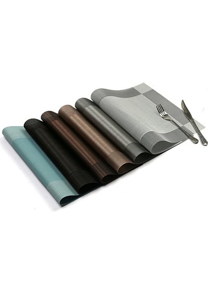 4 Adet 45X30 cm 1/4/6 Adet Pvc Dikdörtgen Placemat Restoran Yıkanabilir Dayanıklı Yemek Masası Örgü Paspaslar Çerçeve Teslin Disk Kase Coaster Kaymaz Ped (Yurt Dışından)