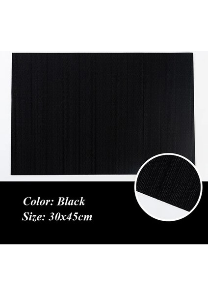 Siyah 6 Adet-Paket 2/4/6 Adet Placemats Pvc Yemek Masası Mat Örgü Disk Pedleri Kase Bardak De Cozinha 30*45 cm Plaka Bar Mutfak Sehpa Mat (Yurt Dışından)