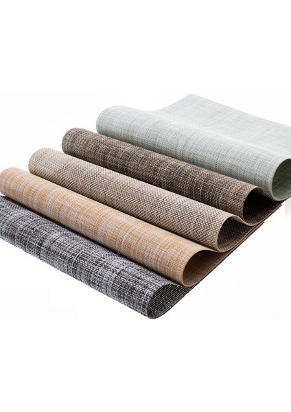 Siyah 6 Adet-Paket 2/4/6 Adet Placemats Pvc Yemek Masası Mat Örgü Disk Pedleri Kase Bardak De Cozinha 30*45 cm Plaka Bar Mutfak Sehpa Mat (Yurt Dışından)