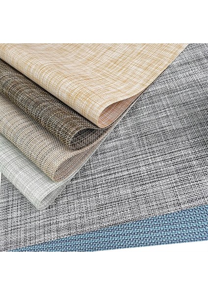 Siyah 6 Adet-Paket 2/4/6 Adet Placemats Pvc Yemek Masası Mat Örgü Disk Pedleri Kase Bardak De Cozinha 30*45 cm Plaka Bar Mutfak Sehpa Mat (Yurt Dışından)
