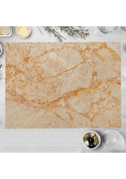 LM3578 32X42CM-KETEN 32X42CM Kahverengi Mermer Mutfak Servis Altlığı Çok Renkli Kaya Doku Pamuk Keten Yemek Masası Mat Kase Coaster Pad Ev Dekorasyon (Yurt Dışından)