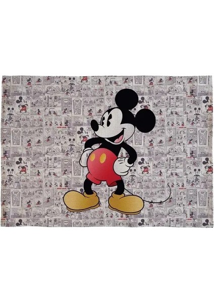 Pm-05 Dikdörtgen 46CMX33CM Mickey Mouse Baskı Mutfak Servis Altlığı Disney Yemek Pişirme Paspasları Batı Pedi Pamuk Keten Bardak Altlığı Kase Isıya Dayanıklı Mat (Yurt Dışından)