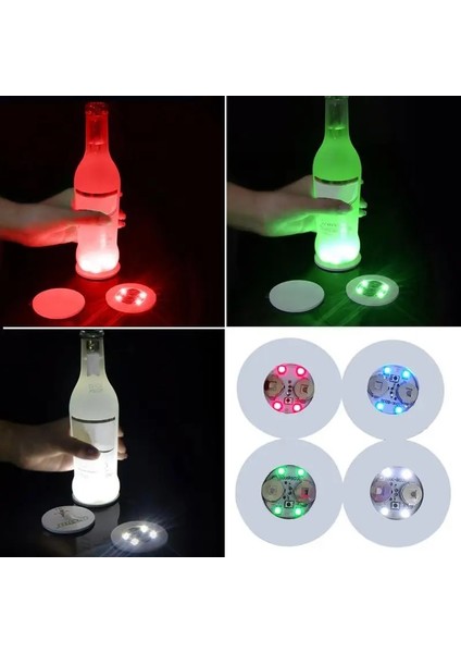 Kırmızı Mini Glow Coaster LED Şişe Işık Çıkartmalar Festivali Gece Kulübü Bar Partisi Vazo Dekorasyon LED Glorifier Içecek Fincan Mat 3 Modu #734 (Yurt Dışından)