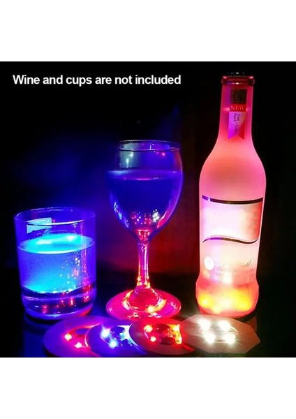 Kırmızı Mini Glow Coaster LED Şişe Işık Çıkartmalar Festivali Gece Kulübü Bar Partisi Vazo Dekorasyon LED Glorifier Içecek Fincan Mat 3 Modu #734 (Yurt Dışından)
