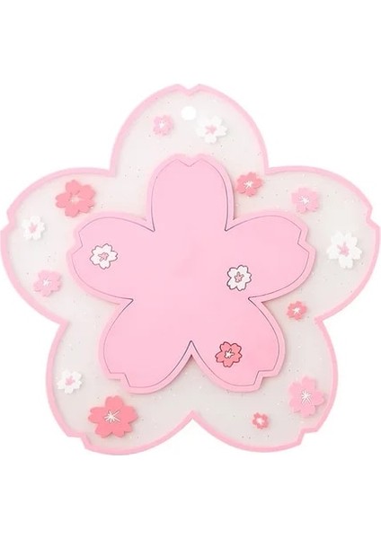 Pembe 10 cm Kiraz Çiçeği Coaster Yalıtım Matı Kaymaz Mat Ev Çay Bardağı Mat Anti-Haşlanma Yemek Masası Paspaslar Içecek Fincan Bardak (Yurt Dışından)