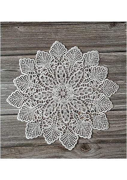 Beyaz 4 Yuvarlak 25 cm Yenı Yuvarlak Dantel Ay Çiçeği Nakış Placemat Bardak Altlığı Mutfak Düğün Noel Masa Yer Mat Bez Ped Yeni Yıl Bardak Altlığı Peçete (Yurt Dışından)