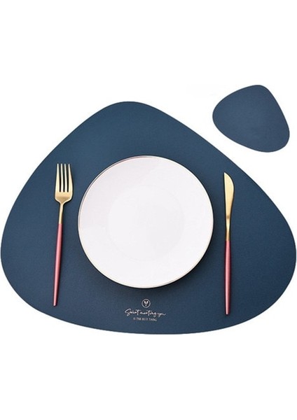 Donanma 45X37 cm Bardak Altlığı ile Inyahome Pu Deri Çift Taraflı Servis Altlığı ve Bardak Altlığı Seti Yükseltilmiş Kahve Paspasları Ev Mutfak Yemek Masası Yer Paspasları Nordic (Yurt Dışından)