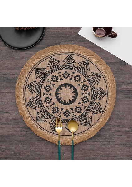 J0082 30 Çiçek Yuvarlak Pamuk ve Keten Placemat Yemek Masası Mat Sehpalar Sofra Tabakları Mutfak Aksesuarları Ev Dekor (Yurt Dışından) indirimleri