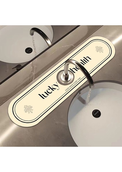 D 14X60 cm Banyo Musluk Emici Mat Lavabo Sıçrama Koruma Pedi Tezgah Hızlı Kuruyan Ped Kuru Tutmak Aracı Banyo Aksesuarları (Yurt Dışından)