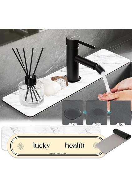 D 14X60 cm Banyo Musluk Emici Mat Lavabo Sıçrama Koruma Pedi Tezgah Hızlı Kuruyan Ped Kuru Tutmak Aracı Banyo Aksesuarları (Yurt Dışından) fiyatları