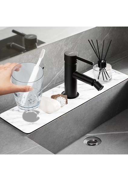 D 14X60 cm Banyo Musluk Emici Mat Lavabo Sıçrama Koruma Pedi Tezgah Hızlı Kuruyan Ped Kuru Tutmak Aracı Banyo Aksesuarları (Yurt Dışından) modelleri