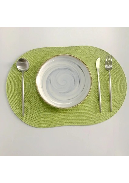 Oval 4pcs Paket: 4.pp Set Isı Yalıtımı Kaymaz Placemat Yemek Masası Kase Bulaşık Pedi Mat Su Geçirmez Set De Masa Mutfak Placema (Yurt Dışından)