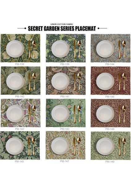 PM-146 46CMX33CM Retro Bitki Desenleri Masa Peçetesi Yalıtım Placemat Pamuk Keten Ped Masa Mat Mutfak Aksesuarları Dekorasyon Ev Ped Coaster (Yurt Dışından) modelleri
