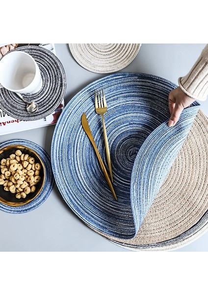 Kahve 36 cm Placemat Sıcak Ped Yuvarlak Dokuma Placemats Tığ Işi Bardak Altlığı Peçete Isı Mutfak Anti-Skid Masa Mat Kupalar Için Standı (Yurt Dışından) fiyatları