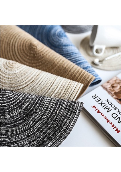 Kahve 36 cm Placemat Sıcak Ped Yuvarlak Dokuma Placemats Tığ Işi Bardak Altlığı Peçete Isı Mutfak Anti-Skid Masa Mat Kupalar Için Standı (Yurt Dışından) fırsatları