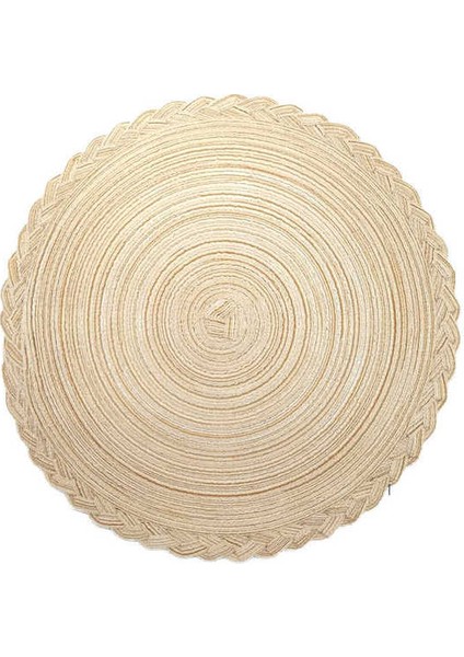 2CD-51020-004 30 cm Yuvarlak Pamuk Dokuma Iskandinav Tarzı Kaymaz Mutfak Placemat Coaster Yalıtım Pedi Bulaşık Kahve Fincanı Masa Mat Peçete Ev 51009 (Yurt Dışından)