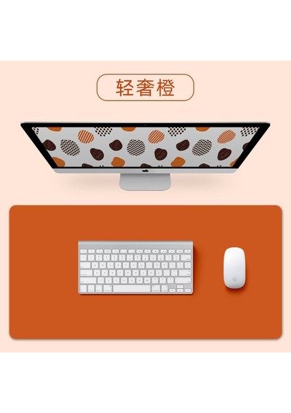 Turuncu 60X30 cm Büyük Boy Ofis Masası Koruyucu Mat Pu Deri Su Geçirmez Mouse Pad Masaüstü Klavye Masa Pedi Oyun Mousepad Pc Aksesuarları (Yurt Dışından)