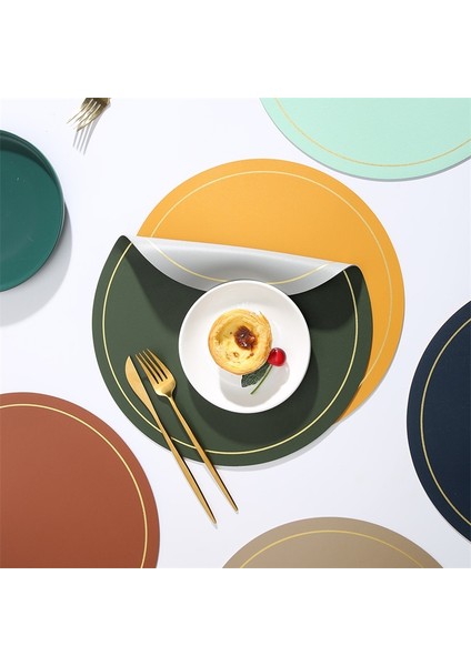 Kırmızı Yuvarlak Yuvarlak Büyük Çift Taraflı Deri Masa Mat Su Geçirmez ve Yağa Dayanıklı Ev Yalıtım Placemat Pvc Otel Placemats Masa (Yurt Dışından) fiyatları