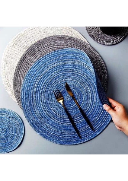 D 11CM Yemek Masası Için Servis Altlığı 1 Pc Isıya Dayanıklı Servis Altlıkları Lekeye Dayanıklı Kaymaz Yıkanabilir Dokuma Pamuk Ipliği Rami Sofra Mat (Yurt Dışından)