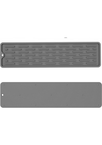 Gri 55X8CM 55/35CM Silikon Sofra Yastık Kaymaz Lavabo Tepsisi Mutfak Eşyaları Koruma Mat Bulaşık Kurutma Yastık Pedi Depolama Lavabo Drenaj Mat (Yurt Dışından)