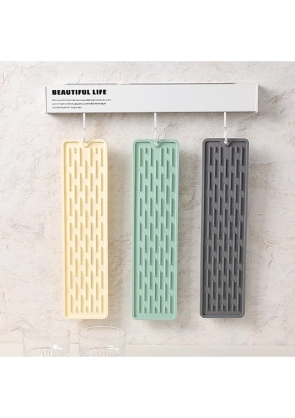 Gri 55X8CM 55/35CM Silikon Sofra Yastık Kaymaz Lavabo Tepsisi Mutfak Eşyaları Koruma Mat Bulaşık Kurutma Yastık Pedi Depolama Lavabo Drenaj Mat (Yurt Dışından) modelleri