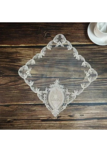 Kare 28 cm Düşük Fiyatlı Avrupa Kare Örgü Işlemeli Masa Mat Coaster Plaka Kase Vazo Ped Antika Mücevher Kutusu Kapağı Mobilya Dekorasyon (Yurt Dışından)