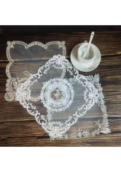 Kare 28 cm Düşük Fiyatlı Avrupa Kare Örgü Işlemeli Masa Mat Coaster Plaka Kase Vazo Ped Antika Mücevher Kutusu Kapağı Mobilya Dekorasyon (Yurt Dışından)
