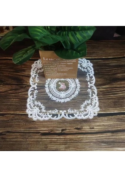 Kare 28 cm Düşük Fiyatlı Avrupa Kare Örgü Işlemeli Masa Mat Coaster Plaka Kase Vazo Ped Antika Mücevher Kutusu Kapağı Mobilya Dekorasyon (Yurt Dışından)