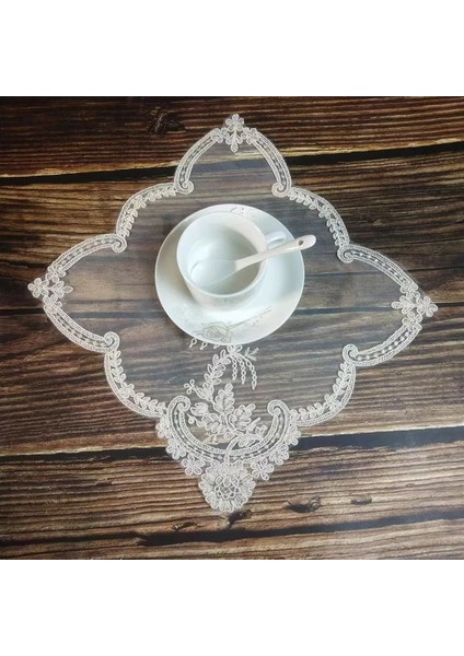 Kare 28 cm Düşük Fiyatlı Avrupa Kare Örgü Işlemeli Masa Mat Coaster Plaka Kase Vazo Ped Antika Mücevher Kutusu Kapağı Mobilya Dekorasyon (Yurt Dışından)