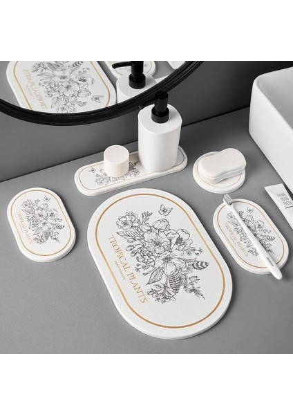 C3 Diatomit Emici Placemat Coaster Diş Fırçası Tutucu Yalıtım Pedi Sabun Mat Banyo Mutfak Hızlı Kuru Küf Geçirmez Raf (Yurt Dışından)