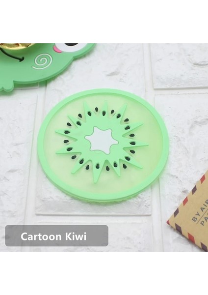 Kivi Coaster Sevimli Karikatür Hayvan Silikon Bardak Altlığı Yaratıcı Meyve Yalıtım Pedi Kalınlaşmış Yumuşak Lastik Kase Ped Su Bardağı Çay Placemat (Yurt Dışından)