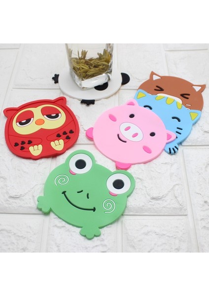 Kivi Coaster Sevimli Karikatür Hayvan Silikon Bardak Altlığı Yaratıcı Meyve Yalıtım Pedi Kalınlaşmış Yumuşak Lastik Kase Ped Su Bardağı Çay Placemat (Yurt Dışından) modelleri
