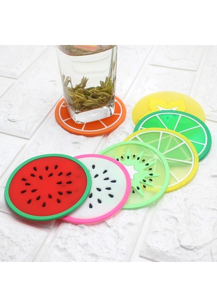 Kivi Coaster Sevimli Karikatür Hayvan Silikon Bardak Altlığı Yaratıcı Meyve Yalıtım Pedi Kalınlaşmış Yumuşak Lastik Kase Ped Su Bardağı Çay Placemat (Yurt Dışından) fırsatları