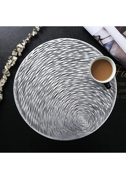 Yuvarlak Gümüş 2 Adet 6/4 Adet Placemats Seti Pvc Hollow Placemats Yemek Masası Paspasları Ev Lokanta Dekorasyonu Kesme Asılabilir Altın Bireysel Placemats (Yurt Dışından)