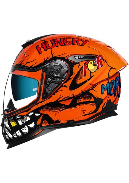 SX.100R Hungry Mıles Turuncu Kapalı Kask