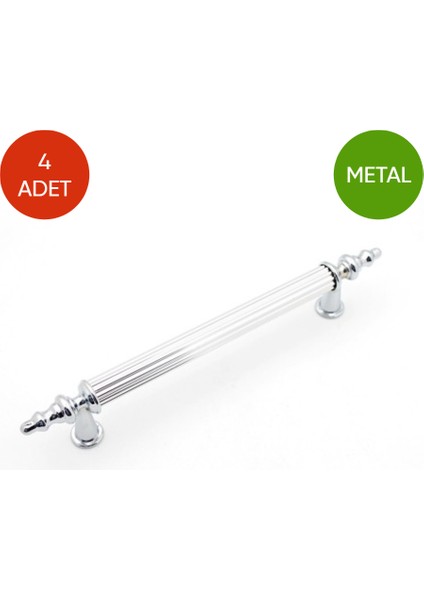 Metal 4'lü Set 320 mm Krom Anka Modeli Dolap Çekmece Mobilya Kulbu