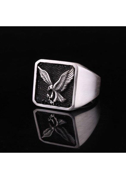 925 Ayar Gümüş Kartal Figürlü Erkek Yüzük