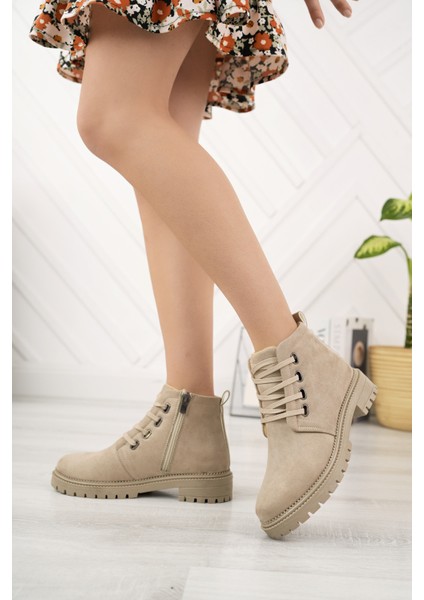 Emma Kadın Bot Fermuarlı Süet Deri Kısa Bot