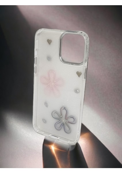 Apple iPhone 13 Pro Max Uyumlu Parlak Çiçek Desenli Şık Aksesuar Hediyesi Ile Birlikte Beyaz Kılıf Modeli modelleri