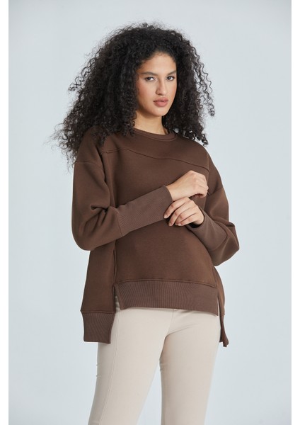 Eteği Yırtmaçlı Basic Sweatshirt modelleri