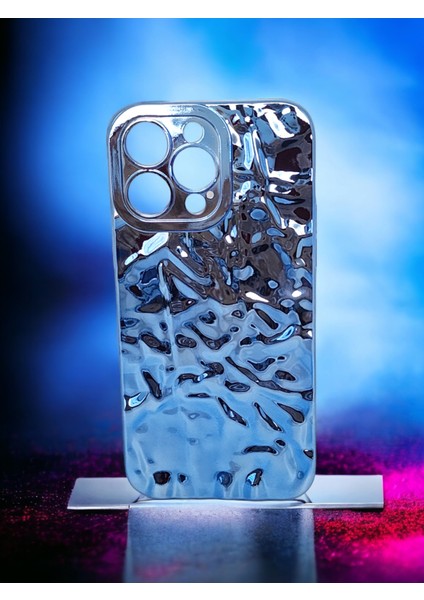 Apple iPhone 14 Pro Max Flu Kapak Şık Mavi Renkli Kılıf Silikon Yapılı