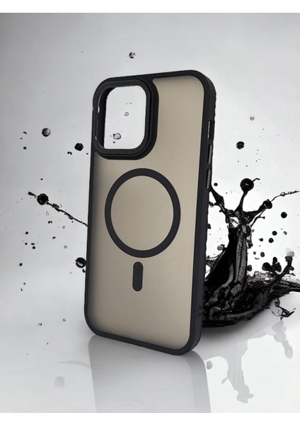 Apple iPhone 14 Pro Max Magsafe Kablosuz Şarj Özellikli Kaliteli Şeffaf Siyah Renkli Şık Kılıf Modeli modelleri