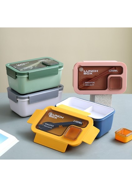 2-Blue 1600 ml Mikrodalga Yemek Kabı Kaşık Çubuklarını Yemek Takımı Gıda Saklama Kabı Çocuk Okul Ofis Taşınabilir Hermetik Bento Kutusu (Yurt Dışından) modelleri