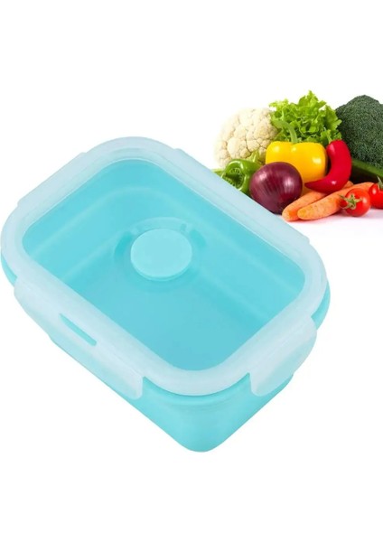 Yeşil 500 ml 4 Boyutları Katlanabilir Silikon Gıda Kabı Taşınabilir Bento Öğle Yemeği Kutusu Microware Ev Mutfak Açık Gıda Saklama Kapları Kutusu (Yurt Dışından)