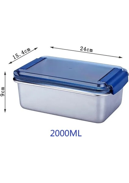 2000ML 316 Paslanmaz Çelik Öğle Yemeği Kutusu 600ML-2800ML Gıda Sınıfı Taşınabilir Bento Kutuları Fırın Indüksiyon Ocak Sızdırmazlık Sızdırmaz Öğle Yemeği Kutusu (Yurt Dışından)