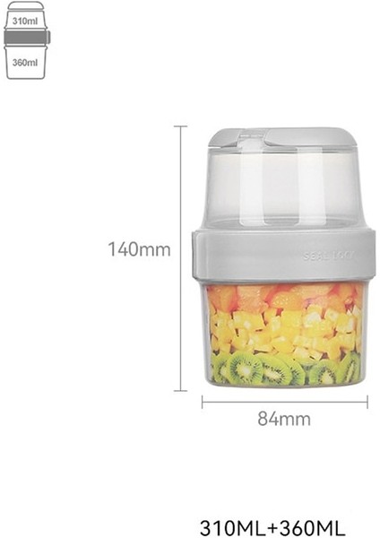 WT670 Taşınabilir Iki Katmanlı Bardak Konteyner Bardak Kapağı Tuppers Gıda Konik Kase Kahvaltı Bardak Tahıl Fındık Yoğurt Salata Bardak Konteyner Seti (Yurt Dışından)