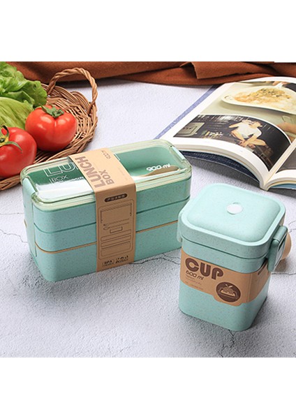 T-Yeşil 550/900ML Konteyner Gıda Bento Kutusu Japon Termal Aperatif Yemek Kabı Çocuklar Için Bölmeli Sızdırmaz Öğle Yemeği Kutusu Yemek Takımı (Yurt Dışından)
