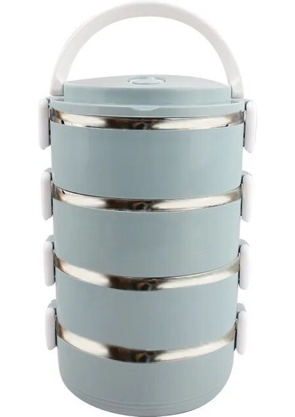 Mavi 2 Katmanlı 1-4 Katmanlar Öğle Yemeği Kutusu Çocuklar Için Mutfak Gıda Saklama Kabı Taşınabilir Piknik Sepeti Sevimli Yuvarlak Bento Kutusu Kolu Termal Kutu (Yurt Dışından) fırsatları