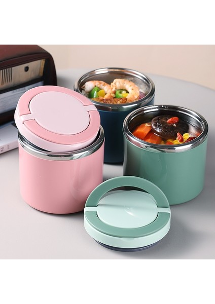 Pembe 1000ML 630ML 1000ML Paslanmaz Çelik Öğle Yemeği Kutusu Çorba Termos Şişe Gıda Kavanoz Saklama Kabı Yalıtımlı Bento Kutusu Çocuklar Için Saplı (Yurt Dışından)